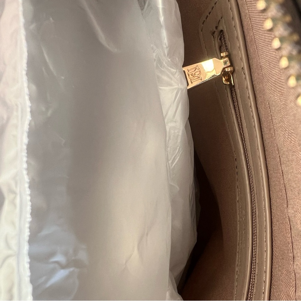 Studio Badgley Mischka Vegan Leather Tote, in Taupe. - Picture 8 of 16